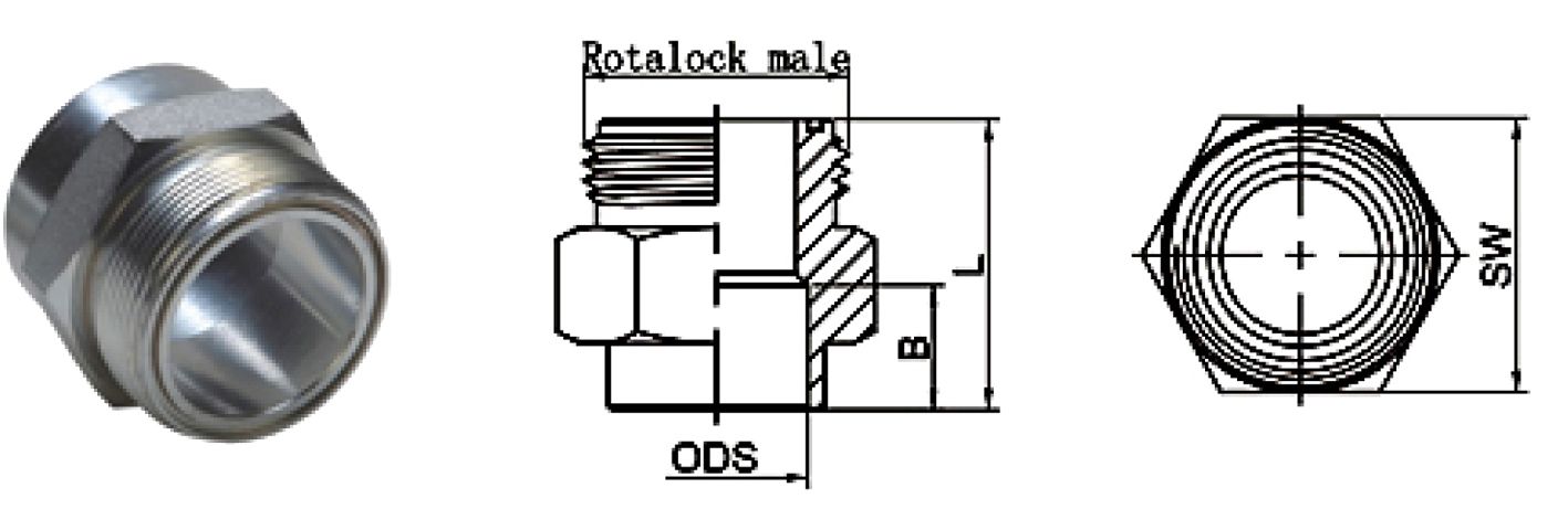 lett rotalock adaptor steel drawing